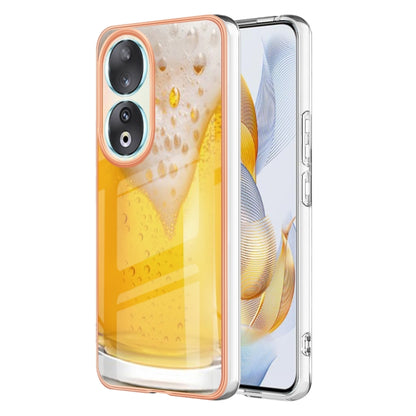 For Honor 90 5G Electroplating Marble Dual-side IMD Phone Case(Draft Beer) - Honor Cases by buy2fix | Online Shopping UK | buy2fix