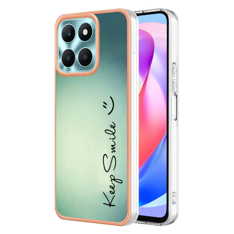 For Honor X6a Electroplating Marble Dual-side IMD Phone Case(Smile) - Honor Cases by buy2fix | Online Shopping UK | buy2fix