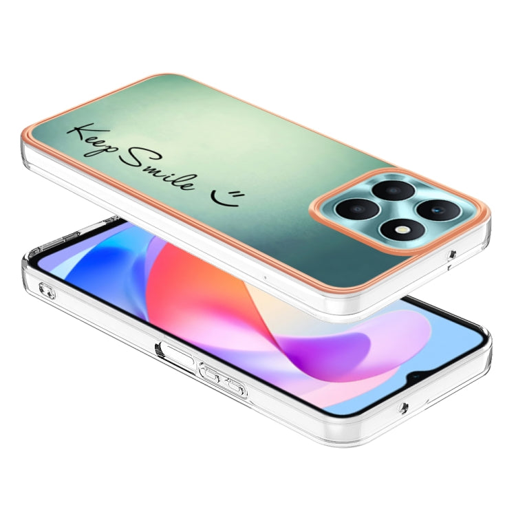 For Honor X6a Electroplating Marble Dual-side IMD Phone Case(Smile) - Honor Cases by buy2fix | Online Shopping UK | buy2fix