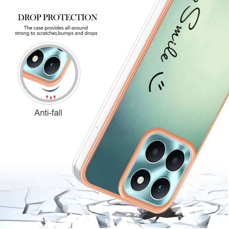 For Honor X6a Electroplating Marble Dual-side IMD Phone Case(Smile) - Honor Cases by buy2fix | Online Shopping UK | buy2fix