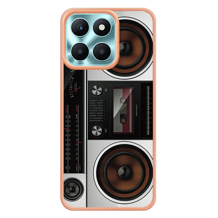 For Honor X6a Electroplating Marble Dual-side IMD Phone Case(Retro Radio) - Honor Cases by buy2fix | Online Shopping UK | buy2fix