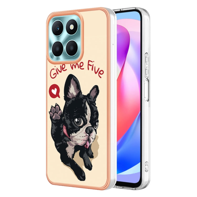 For Honor X6a Electroplating Marble Dual-side IMD Phone Case(Lucky Dog) - Honor Cases by buy2fix | Online Shopping UK | buy2fix