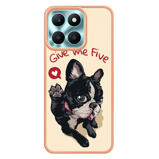 For Honor X6a Electroplating Marble Dual-side IMD Phone Case(Lucky Dog) by buy2fix