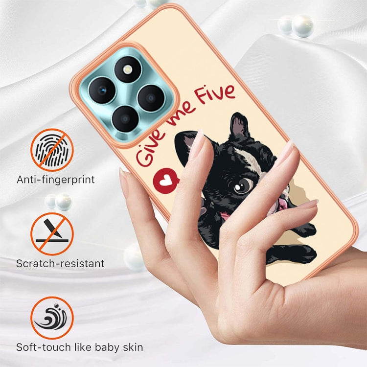 For Honor X6a Electroplating Marble Dual-side IMD Phone Case(Lucky Dog) - Honor Cases by buy2fix | Online Shopping UK | buy2fix