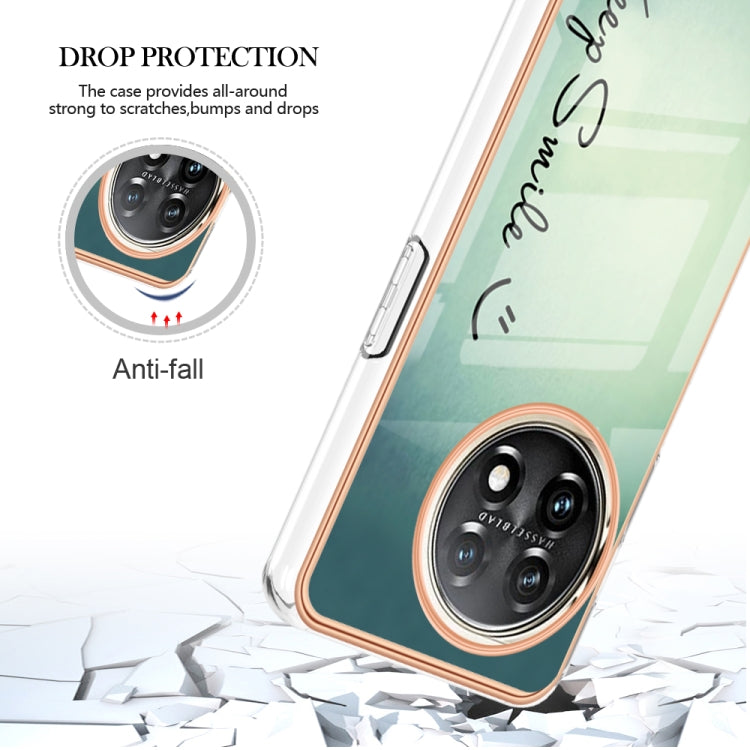 For OnePlus 11 Electroplating Marble Dual-side IMD Phone Case(Smile) by buy2fix