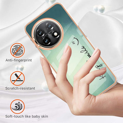 For OnePlus 11 Electroplating Marble Dual-side IMD Phone Case(Smile) by buy2fix