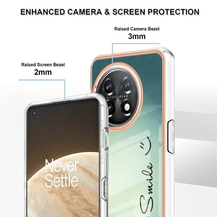 For OnePlus 11 Electroplating Marble Dual-side IMD Phone Case(Smile) by buy2fix