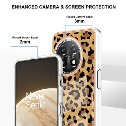 For OnePlus 11 Electroplating Marble Dual-side IMD Phone Case(Leopard Print) by buy2fix