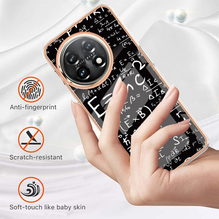 For OnePlus 11 Electroplating Marble Dual-side IMD Phone Case(Equation) by buy2fix