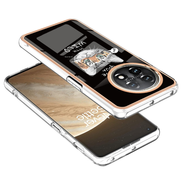 For OnePlus 11 Electroplating Marble Dual-side IMD Phone Case(Natural Growth) by buy2fix