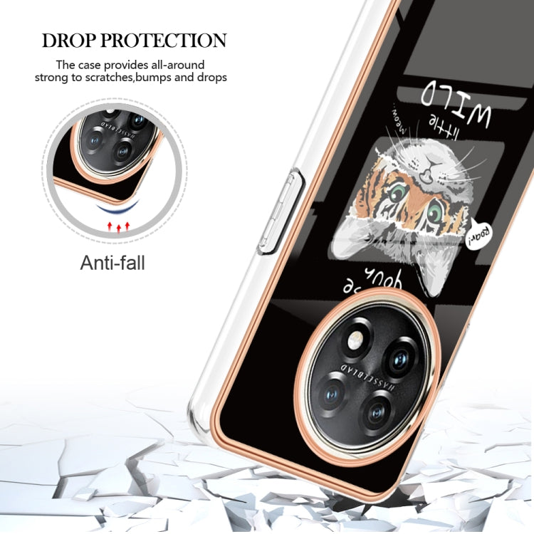 For OnePlus 11 Electroplating Marble Dual-side IMD Phone Case(Natural Growth) by buy2fix