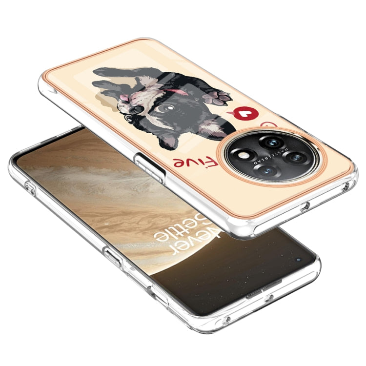 For OnePlus 11 Electroplating Marble Dual-side IMD Phone Case(Lucky Dog) by buy2fix
