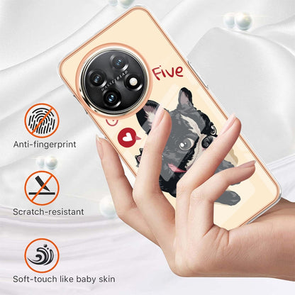 For OnePlus 11 Electroplating Marble Dual-side IMD Phone Case(Lucky Dog) by buy2fix