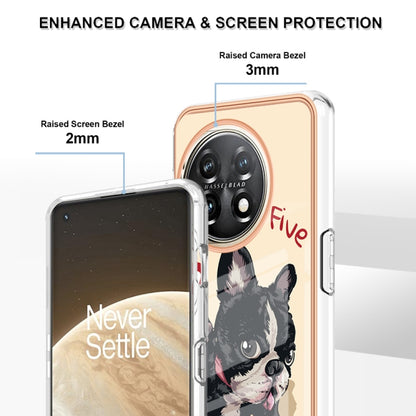 For OnePlus 11 Electroplating Marble Dual-side IMD Phone Case(Lucky Dog) by buy2fix