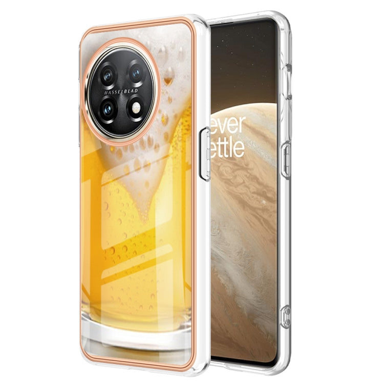 For OnePlus 11 Electroplating Marble Dual-side IMD Phone Case(Draft Beer) by buy2fix