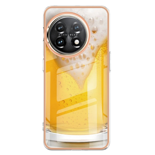 For OnePlus 11 Electroplating Marble Dual-side IMD Phone Case(Draft Beer) by buy2fix