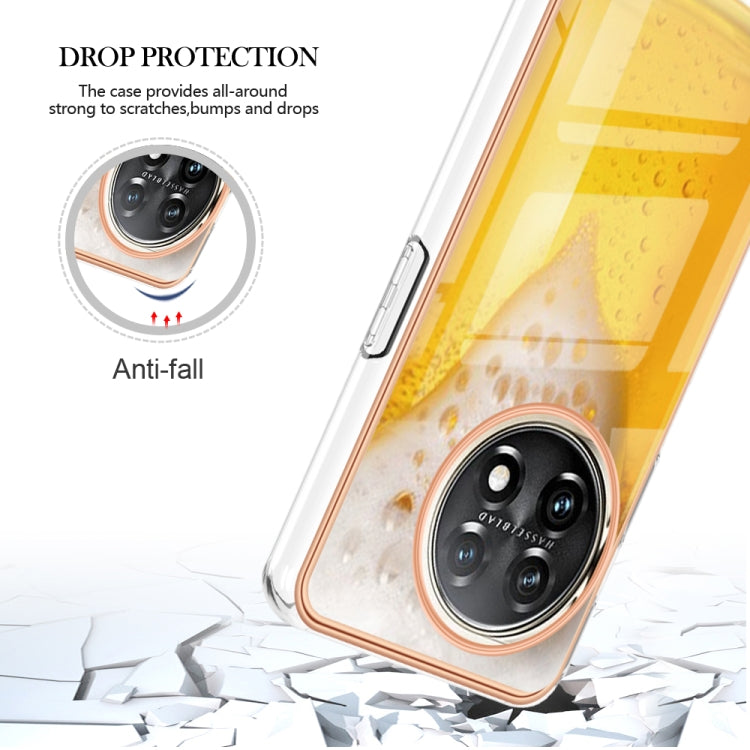 For OnePlus 11 Electroplating Marble Dual-side IMD Phone Case(Draft Beer) by buy2fix