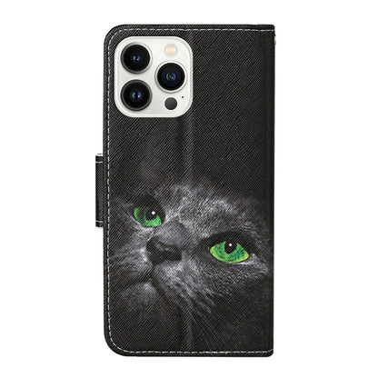 For iPhone 16 Pro Max 3D Colored Drawing Flip Leather Phone Case(Black Cat) - iPhone 16 Pro Max Cases by buy2fix | Online Shopping UK | buy2fix