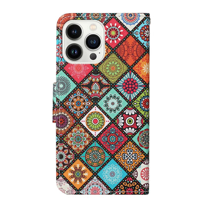 For iPhone 16 Pro 3D Colored Drawing Flip Leather Phone Case(Ethnic Totem) - iPhone 16 Pro Cases by buy2fix | Online Shopping UK | buy2fix