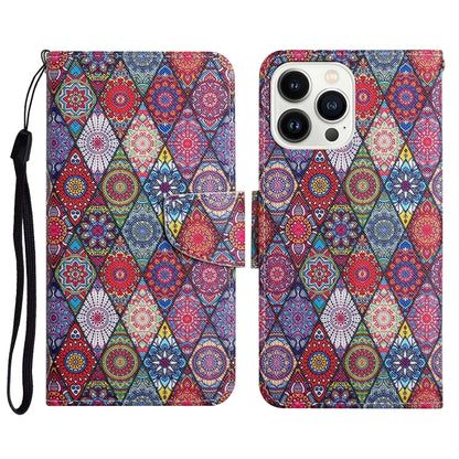 For iPhone 16 Pro 3D Colored Drawing Flip Leather Phone Case(Kaleidoscope) - iPhone 16 Pro Cases by buy2fix | Online Shopping UK | buy2fix