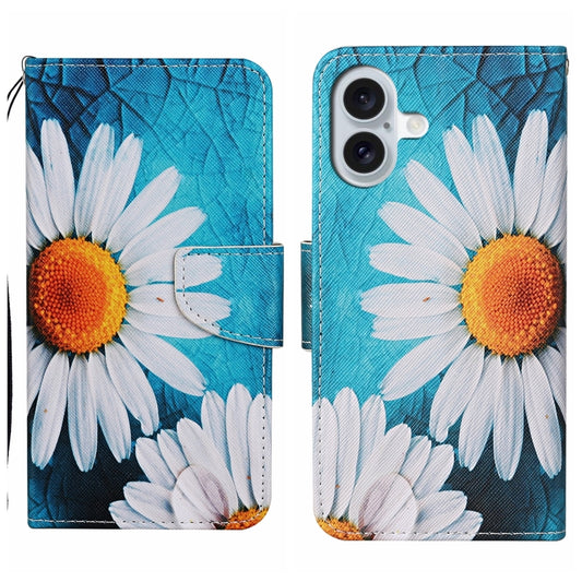 For iPhone 16 Plus 3D Colored Drawing Flip Leather Phone Case(Chrysanthemum) - iPhone 16 Plus Cases by buy2fix | Online Shopping UK | buy2fix