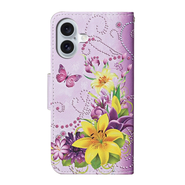 For iPhone 16 Plus 3D Colored Drawing Flip Leather Phone Case(Yellow Flowers) - iPhone 16 Plus Cases by buy2fix | Online Shopping UK | buy2fix