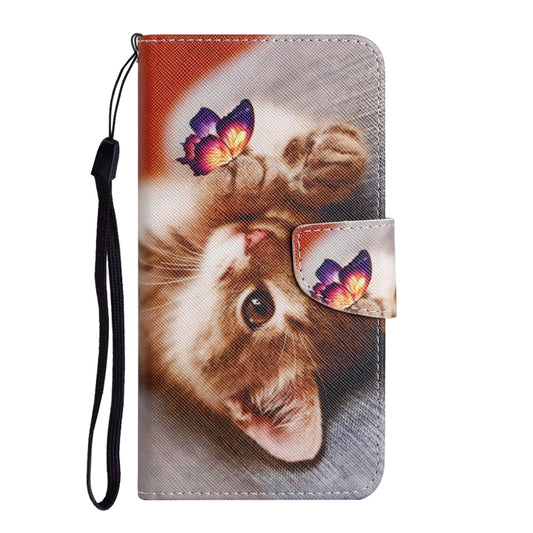 For iPhone 16 Plus 3D Colored Drawing Flip Leather Phone Case(Butterfly Cat) by buy2fix