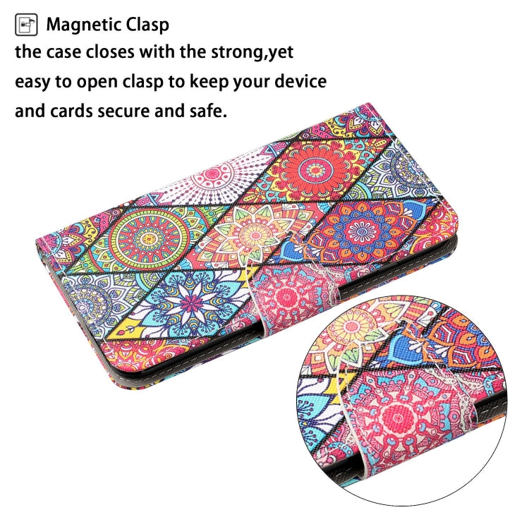 For iPhone 16 3D Colored Drawing Flip Leather Phone Case(Rhombus Totem) - iPhone 16 Cases by buy2fix | Online Shopping UK | buy2fix