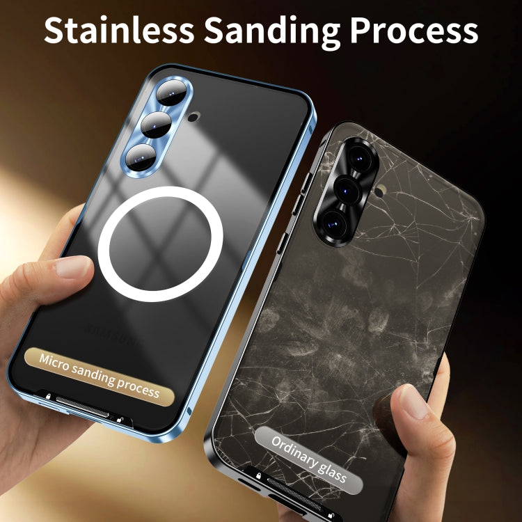 For Samsung Galaxy S24 FE 5G MagSafe Magnetic Frosted Metal Phone Case(Blue) - Galaxy S24 FE 5G Cases by buy2fix | Online Shopping UK | buy2fix