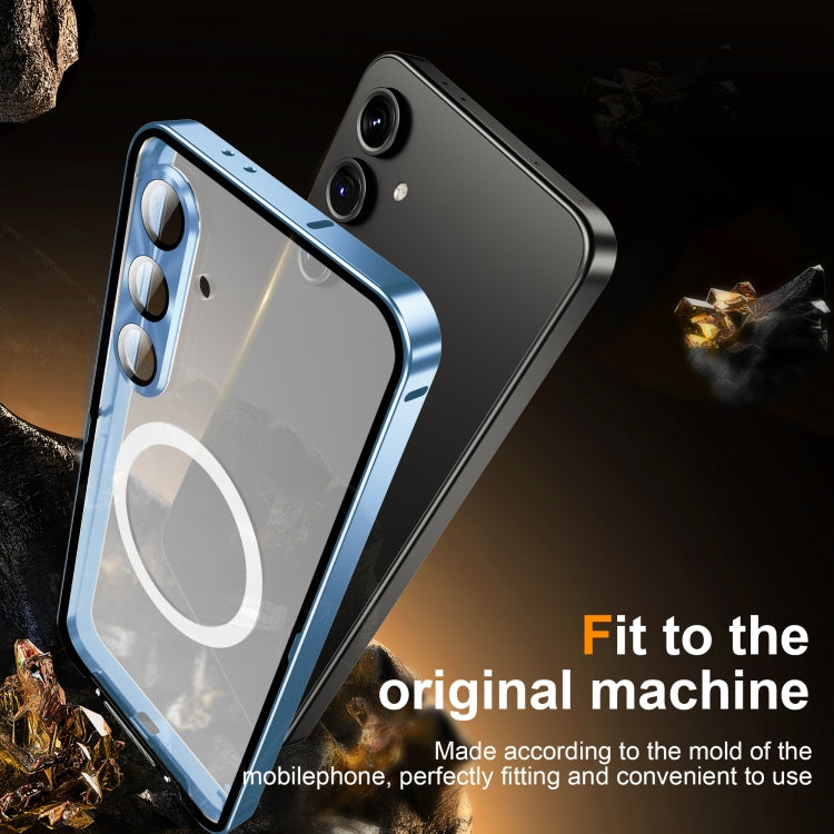 For Samsung Galaxy S24 FE 5G MagSafe Magnetic Frosted Metal Phone Case(Blue) - Galaxy S24 FE 5G Cases by buy2fix | Online Shopping UK | buy2fix