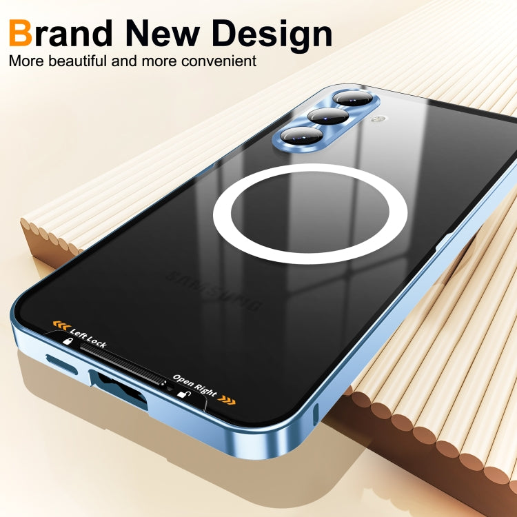 For Samsung Galaxy S24 FE 5G MagSafe Magnetic Frosted Metal Phone Case(Blue) - Galaxy S24 FE 5G Cases by buy2fix | Online Shopping UK | buy2fix