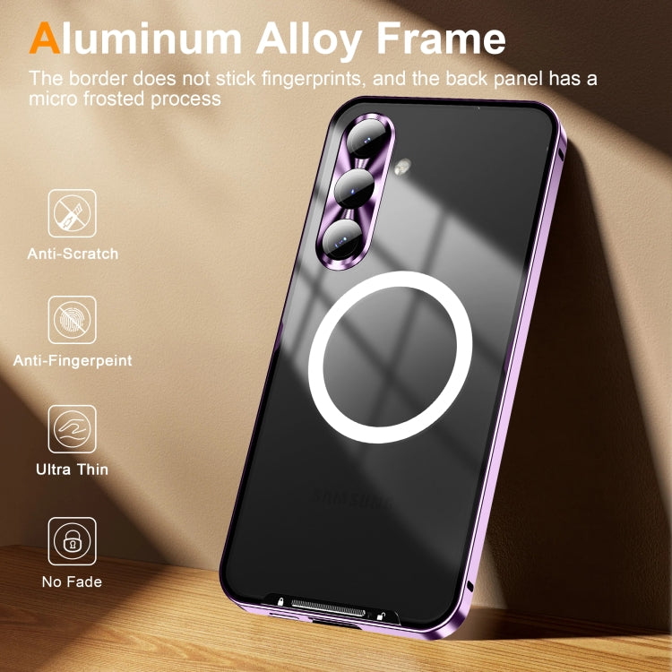 For Samsung Galaxy S24 FE 5G MagSafe Magnetic Frosted Metal Phone Case(Purple) - Galaxy S24 FE 5G Cases by buy2fix | Online Shopping UK | buy2fix