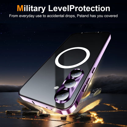 For Samsung Galaxy S24 FE 5G MagSafe Magnetic Frosted Metal Phone Case(Purple) - Galaxy S24 FE 5G Cases by buy2fix | Online Shopping UK | buy2fix