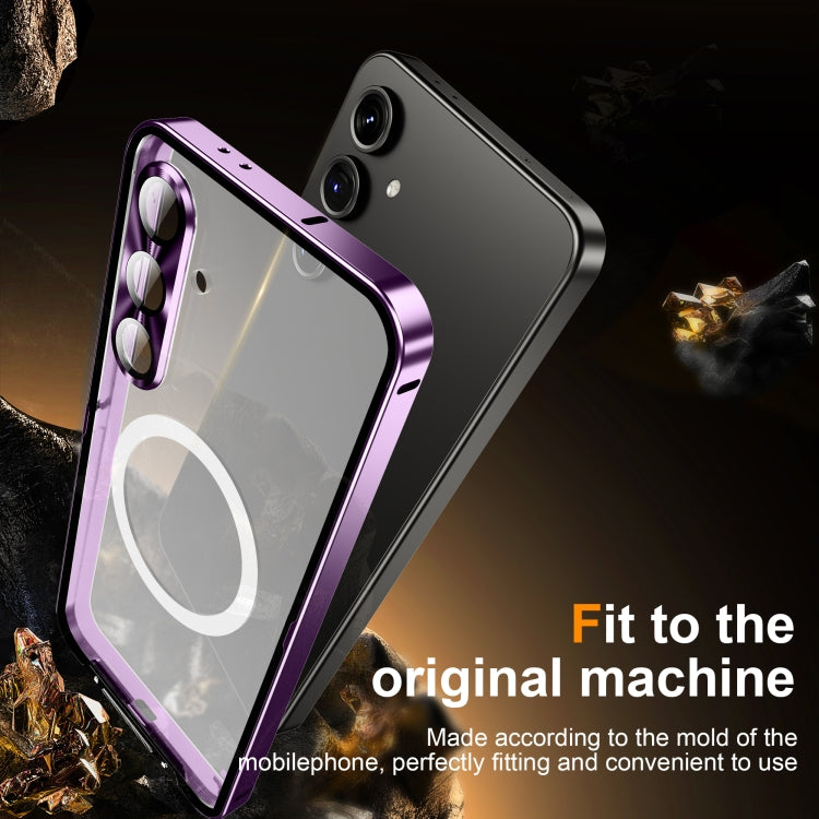 For Samsung Galaxy S24 FE 5G MagSafe Magnetic Frosted Metal Phone Case(Purple) - Galaxy S24 FE 5G Cases by buy2fix | Online Shopping UK | buy2fix