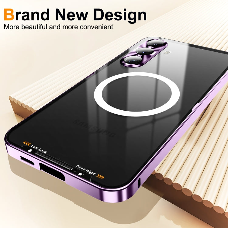 For Samsung Galaxy S24 FE 5G MagSafe Magnetic Frosted Metal Phone Case(Purple) - Galaxy S24 FE 5G Cases by buy2fix | Online Shopping UK | buy2fix