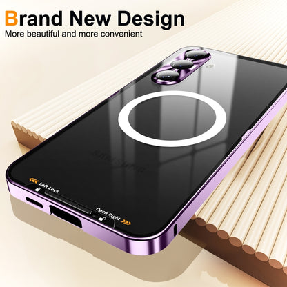 For Samsung Galaxy S24 FE 5G MagSafe Magnetic Frosted Metal Phone Case(Purple) - Galaxy S24 FE 5G Cases by buy2fix | Online Shopping UK | buy2fix