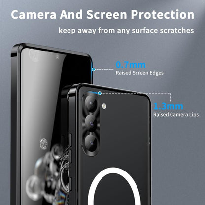 For Samsung Galaxy S25 5G MagSafe Magnetic Frosted Metal Phone Case(Black) - Galaxy S25 5G Cases by buy2fix | Online Shopping UK | buy2fix