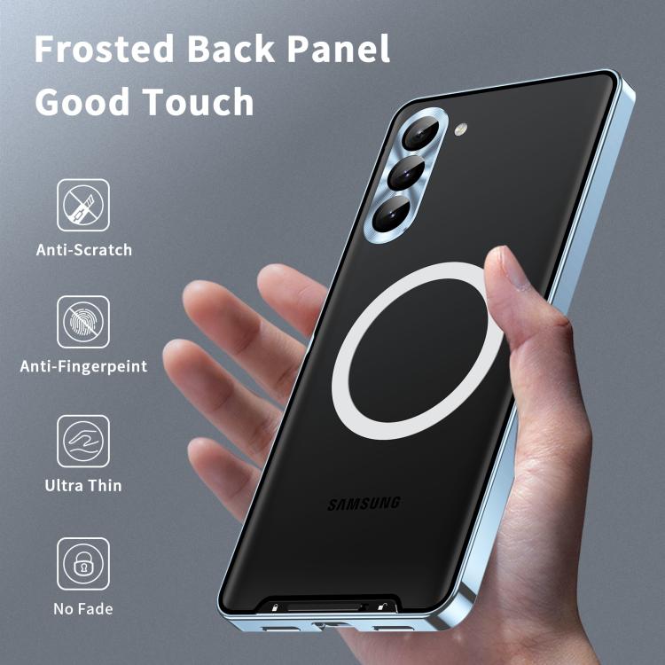 For Samsung Galaxy S25 5G MagSafe Magnetic Frosted Metal Phone Case(Blue) - Galaxy S25 5G Cases by buy2fix | Online Shopping UK | buy2fix