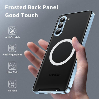 For Samsung Galaxy S25 5G MagSafe Magnetic Frosted Metal Phone Case(Blue) - Galaxy S25 5G Cases by buy2fix | Online Shopping UK | buy2fix