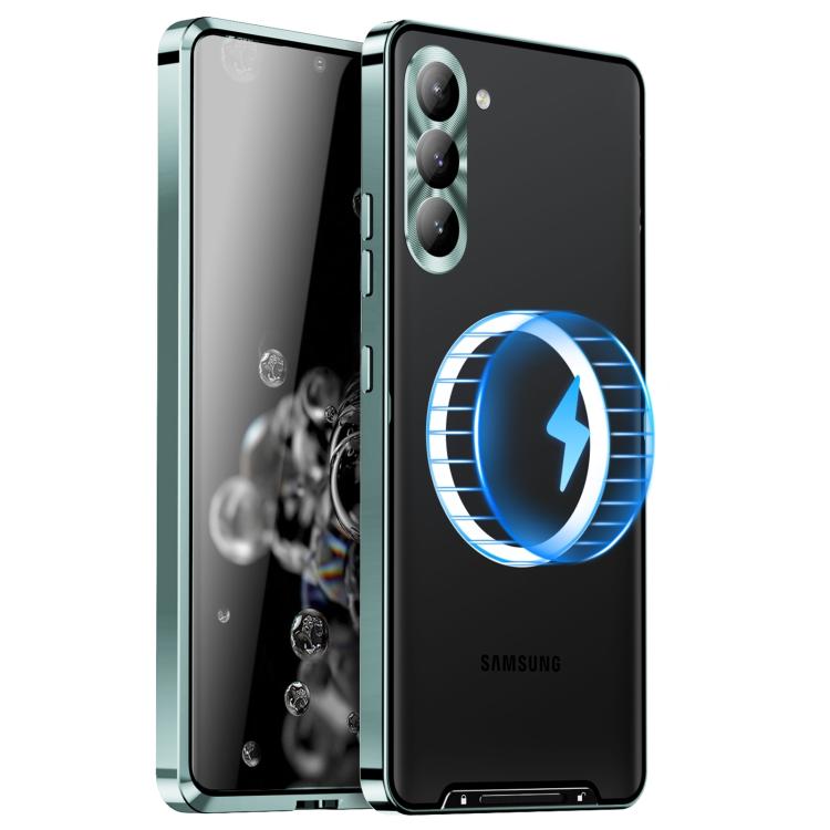 For Samsung Galaxy S25 5G MagSafe Magnetic Frosted Metal Phone Case(Green) - Galaxy S25 5G Cases by buy2fix | Online Shopping UK | buy2fix