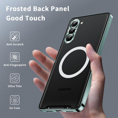 For Samsung Galaxy S25 5G MagSafe Magnetic Frosted Metal Phone Case(Green) - Galaxy S25 5G Cases by buy2fix | Online Shopping UK | buy2fix