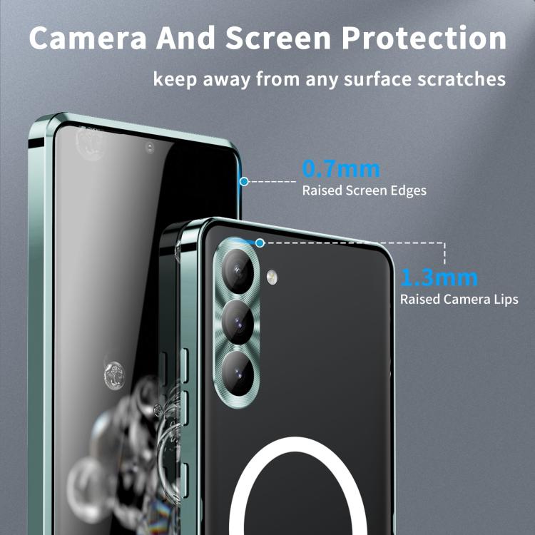 For Samsung Galaxy S25 5G MagSafe Magnetic Frosted Metal Phone Case(Green) - Galaxy S25 5G Cases by buy2fix | Online Shopping UK | buy2fix