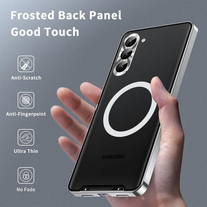 For Samsung Galaxy S25 5G MagSafe Magnetic Frosted Metal Phone Case(Silver) - Galaxy S25 5G Cases by buy2fix | Online Shopping UK | buy2fix