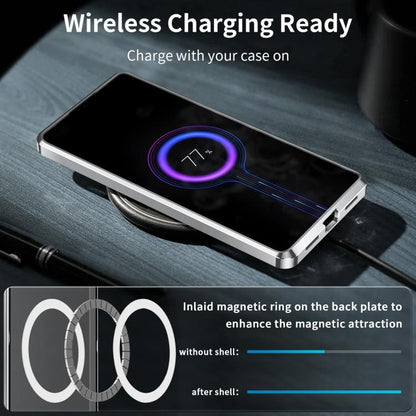 For Samsung Galaxy S25 5G MagSafe Magnetic Frosted Metal Phone Case(Silver) - Galaxy S25 5G Cases by buy2fix | Online Shopping UK | buy2fix