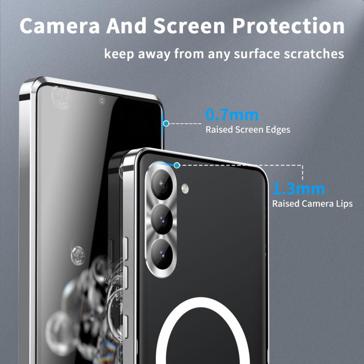 For Samsung Galaxy S25 5G MagSafe Magnetic Frosted Metal Phone Case(Silver) - Galaxy S25 5G Cases by buy2fix | Online Shopping UK | buy2fix