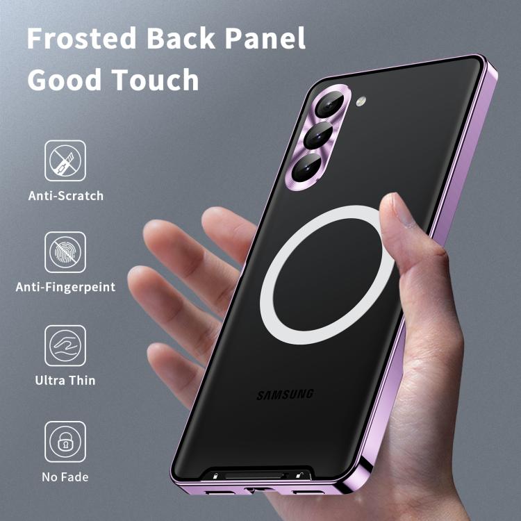 For Samsung Galaxy S25 5G MagSafe Magnetic Frosted Metal Phone Case(Purple) - Galaxy S25 5G Cases by buy2fix | Online Shopping UK | buy2fix
