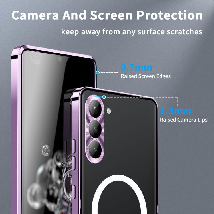 For Samsung Galaxy S25 5G MagSafe Magnetic Frosted Metal Phone Case(Purple) - Galaxy S25 5G Cases by buy2fix | Online Shopping UK | buy2fix