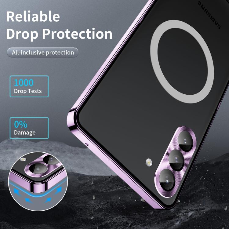 For Samsung Galaxy S25 5G MagSafe Magnetic Frosted Metal Phone Case(Purple) - Galaxy S25 5G Cases by buy2fix | Online Shopping UK | buy2fix