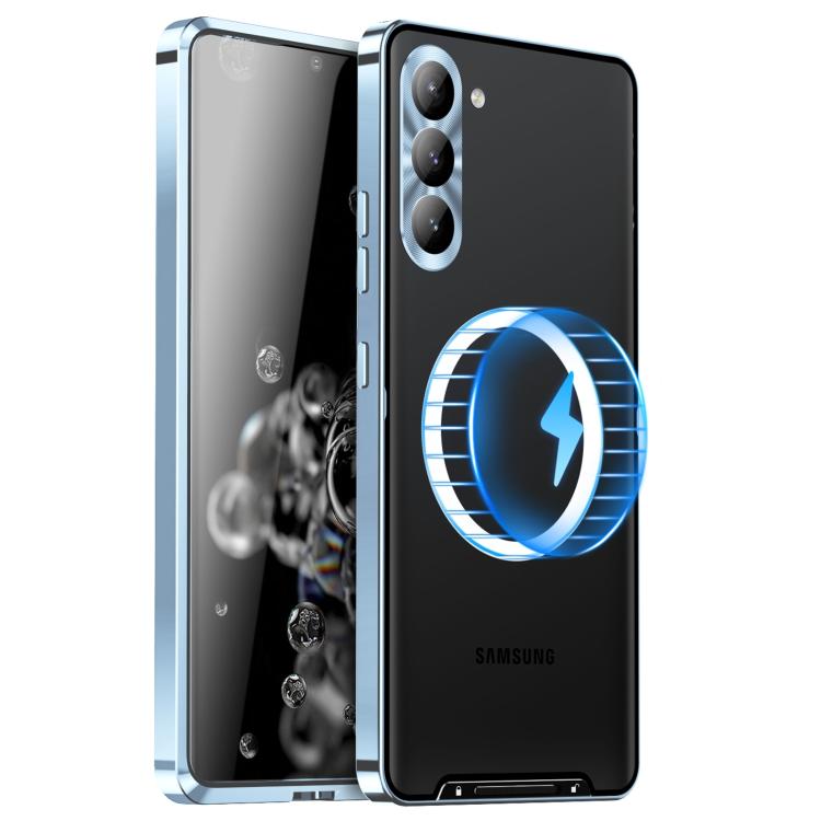 For Samsung Galaxy S25+ 5G MagSafe Magnetic Frosted Metal Phone Case(Blue) - Galaxy S25+ 5G Cases by buy2fix | Online Shopping UK | buy2fix