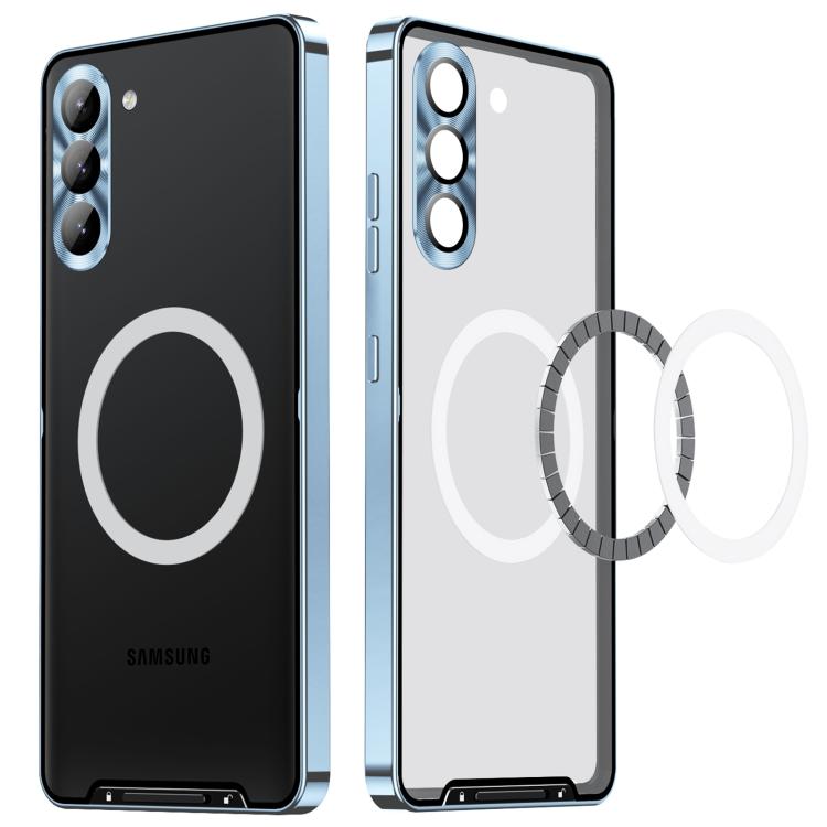 For Samsung Galaxy S25+ 5G MagSafe Magnetic Frosted Metal Phone Case(Blue) - Galaxy S25+ 5G Cases by buy2fix | Online Shopping UK | buy2fix